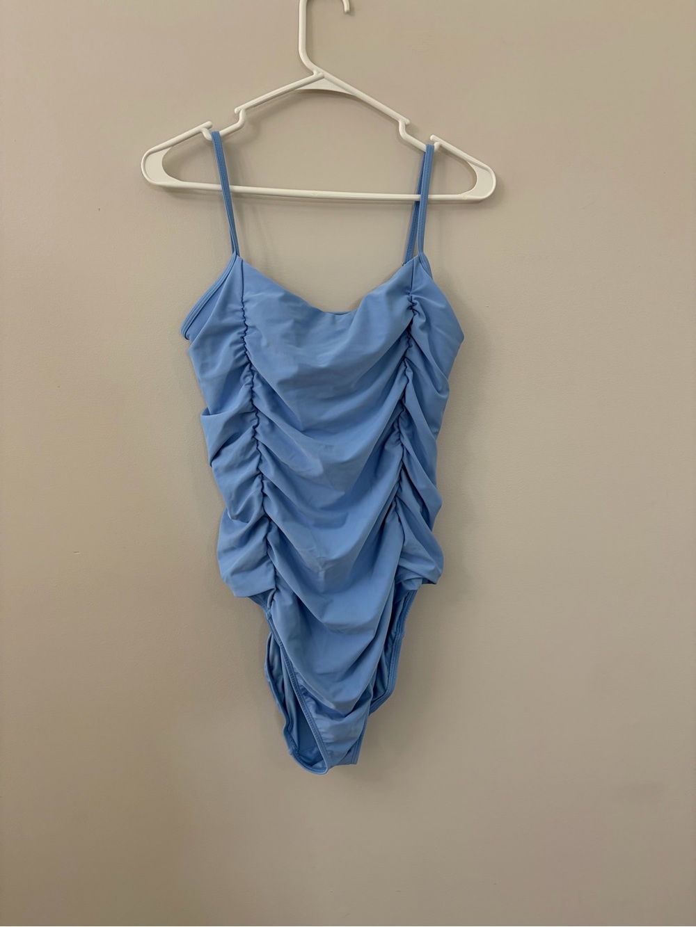 Maternity Light Blue Ruched One-Piece Swimsuit